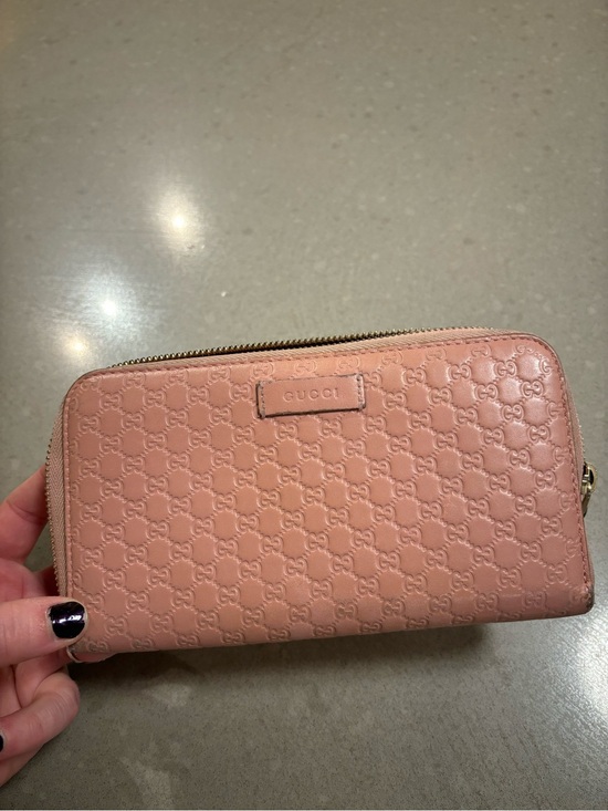 Gucci Handbags - Gucci Blush Pink GG Embossed Zip Wallet